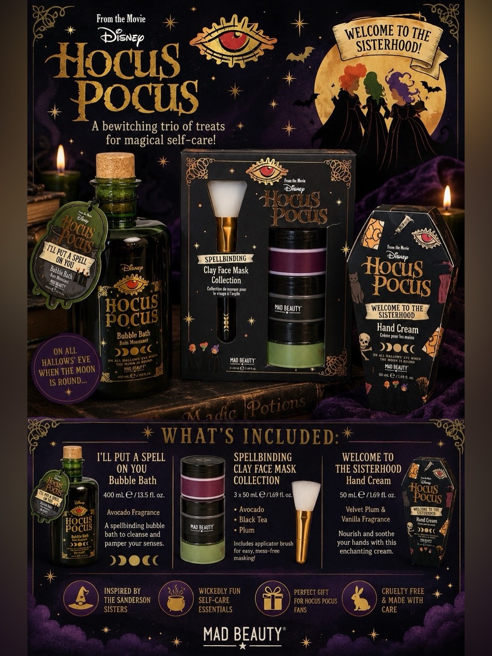 Disney Hocus Pocus x MAD Beauty Self-Care Gift Bundle